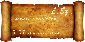 Leibold Szonóra névjegykártya